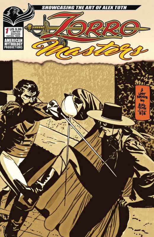 ZORRO MASTERS ALEX TOTH LTD ED CVR TOTH