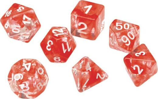RED CLOUD TRANSPARENT RESIN SIRIUS DICE SET