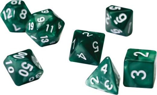 PEARL GREEN ACRYLIC SIRIUS DICE SET