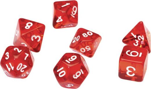 TRANSLUCENT RED RESIN SIRIUS DICE SET