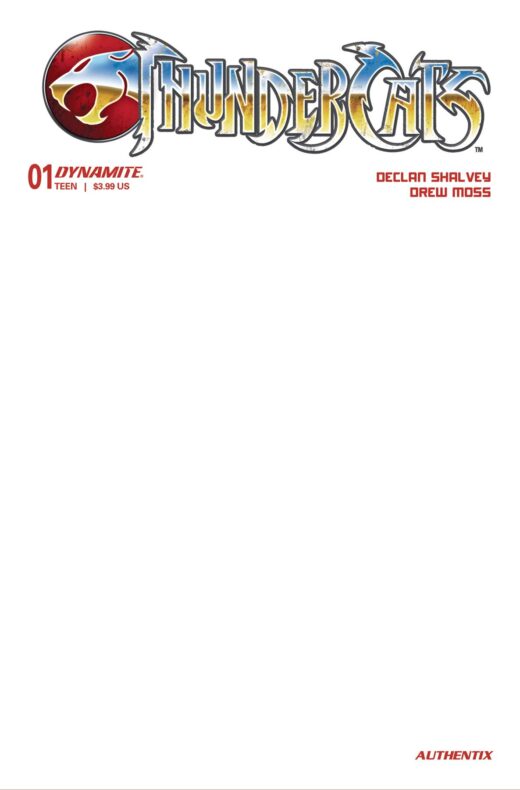 THUNDERCATS #1 CVR J BLANK AUTHENTIX