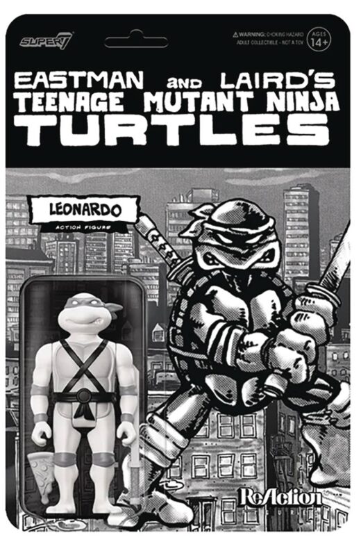 TMNT REACTION WV9 LEONARDO COMIC GREYSCALE AF (Net) (C: 1-1-