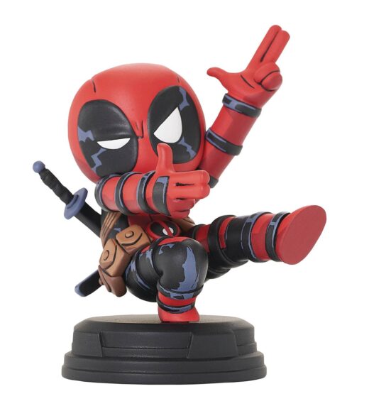 MARVEL ANIMATED STYLE FINGER GUNS DEADPOOL STATUE (Net) (C: