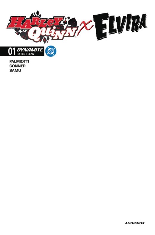 HARLEY QUINN X ELVIRA #1 CVR J BLANK AUTHENTIX