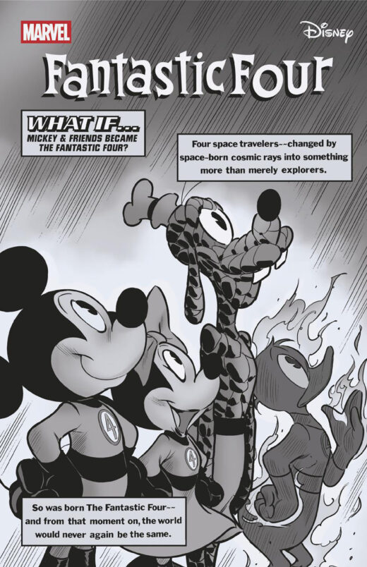 FANTASTIC FOUR #6 IVAN BIGARELLA BLACK AND WHITE DISNEY WHAT IF? FANTASTIC FOUR HOMAGE VARIANT