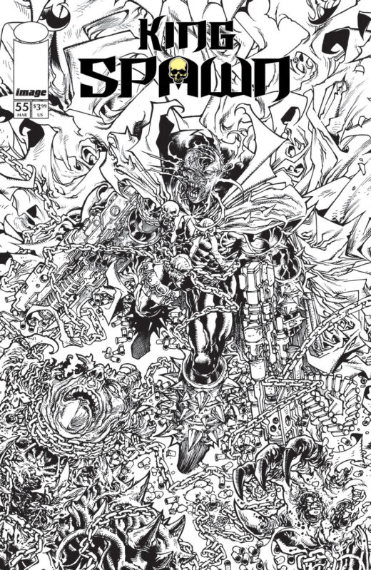 KING SPAWN #55 CVR B HARVEY TOLIBAO B&W VAR