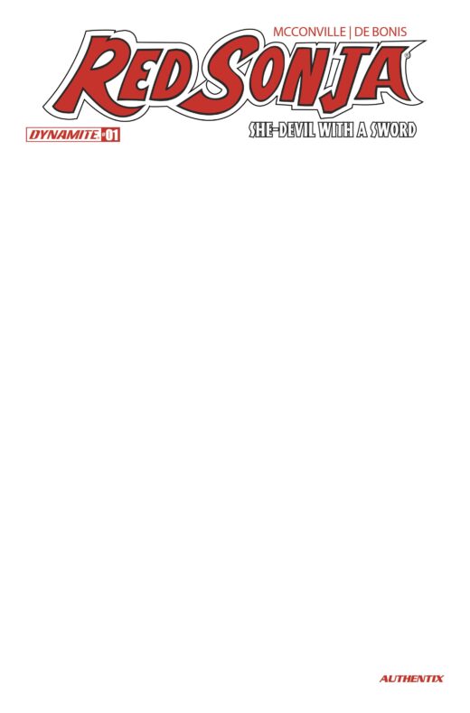 RED SONJA SHE DEVIL WITH A SWORD #1 CVR F BLANK AUTHENTIX VAR