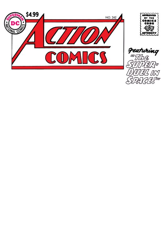 ACTION COMICS #242 FACSIMILE EDITION CVR B BLANK CARD STOCK VAR