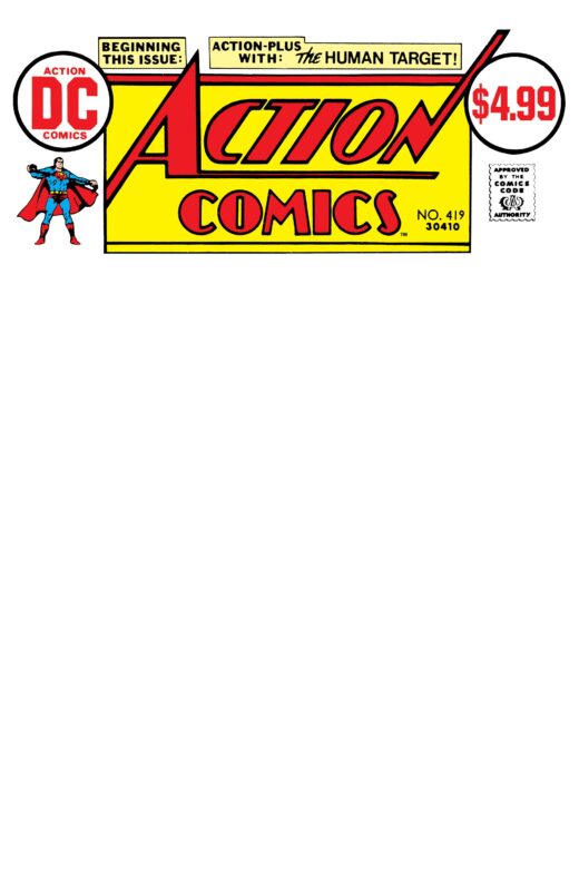 ACTION COMICS #419 FACSIMILE EDITION CVR C BLANK CARD STOCK VAR