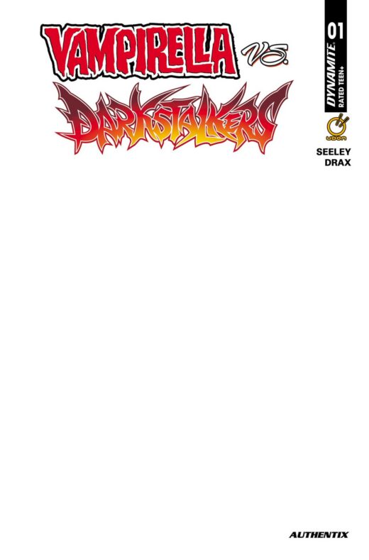 VAMPIRELLA VS DARKSTALKERS SPECIAL #1 (ONE SHOT) CVR F BLANK AUTHENTIX VAR