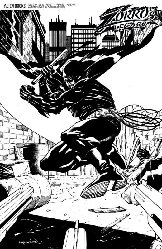 Zorro's Legacy #4 Variant D (Lopresti B&W)
